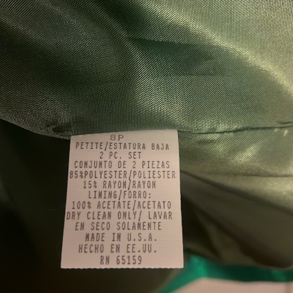 Vintage Executive collection green plaid  blazer size 8p granny core retro - Picture 7 of 10